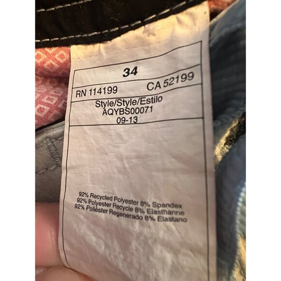 Quicksilver Swim Board Shorts Mens 34 Red White Blue Tie Waist - Picture 10 of 12